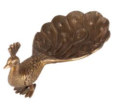 BrassÂ Peacock Trinket Tray
