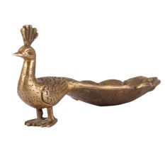 BrassÂ Peacock Trinket Tray