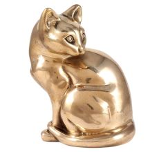 Sitting Brass Cat Figurine For Gifting