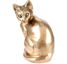 Sitting Brass Cat Figurine For Gifting