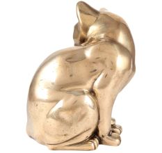 Sitting Brass Cat Figurine For Gifting