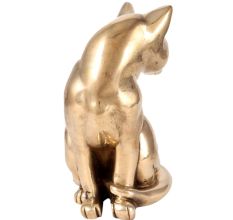Sitting Brass Cat Figurine For Gifting
