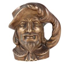 Brass Pirate Head  Pen Holder Mug In Antique Finish
