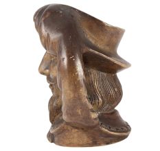 Brass Pirate Head  Pen Holder Mug In Antique Finish