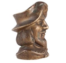 Brass Pirate Head  Pen Holder Mug In Antique Finish