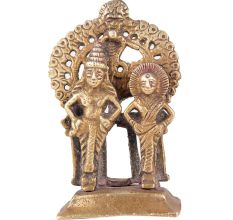 Brass Lord Bhagwan Vishnu Narayan and Laxmi Statue