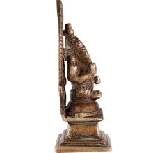 Brass Ganesha Statue Sitting With Prabhavali