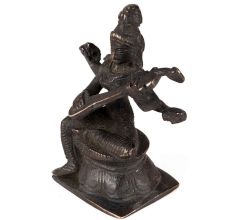 Brass Saraswati Idol With Veena