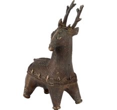 Brass Dhokra Tribal Art Reindeer Figurine