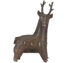 Brass Dhokra Tribal Art Reindeer Figurine