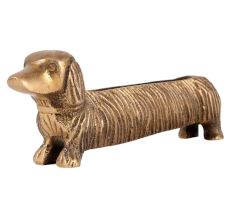 Brass Dachshund Dog Card Holder