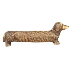 Brass Dachshund Dog Card Holder