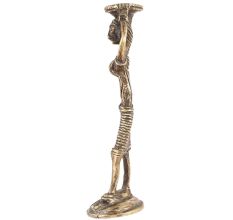 Brass Tribal Lady Statue With Basket On Head