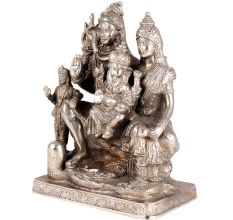Brass Shiv Parivar Statue In Dark Finish