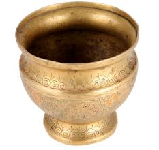 Brass Carved  Planter Flower Plant Pot