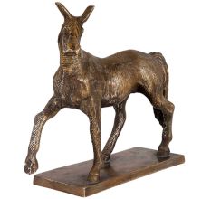 Brass Prancing Horse Statue With Intricate Design