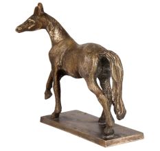 Brass Prancing Horse Statue With Intricate Design