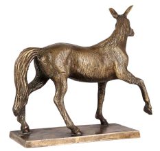 Brass Prancing Horse Statue With Intricate Design