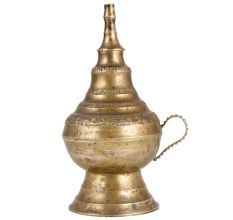 Brass Kerosene lamp With A Single Burner In Antique Finish