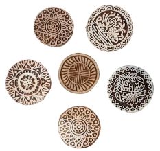 Set Of 6 Piece New Wooden Printing Block