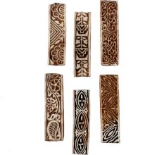 Set Of 6 Piece New Wooden Printing Block
