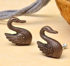 Antique Swan Iron Cabinet Knobs