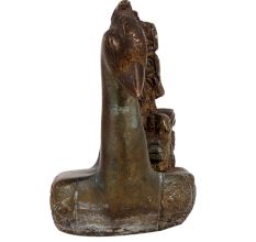 Brass Ganesha Statue On Peacock Boat Writing A book