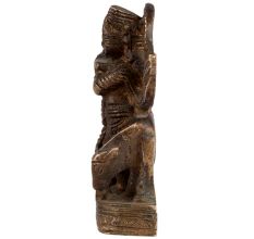 Brass Krishna Statue With Cow In Dark Finish