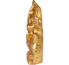Brass Ganesha Idol seated On A Big Rat