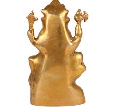 Brass Ganesha Idol seated On A Big Rat