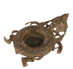 Brass Tibetan Deity Ash Tray