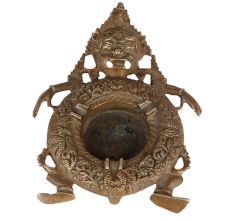 Brass Tibetan Deity Ash Tray