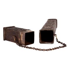 Tibetan Buddhist Copper Incense Case