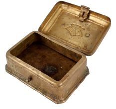 Brass Trinket Box  with Hinged Lid And Latch