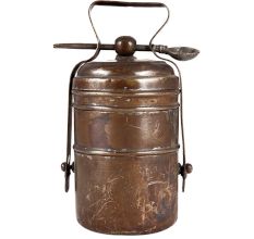 Brass Tiffin Box Or Dabba With Spoon