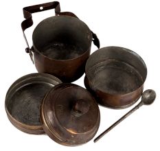 Brass Tiffin Box Or Dabba With Spoon
