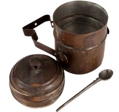 Brass Tiffin Box Or Dabba With Spoon