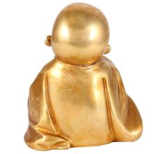 Golden Brass Laughing Buddha Monk Statue