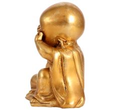 Golden Brass Monk Sees No Evil Statue