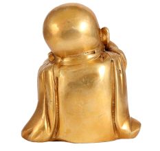 Golden Brass Monk Sees No Evil Statue