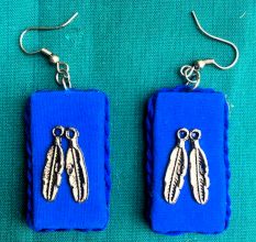 Blue MetallicÂ NeckpieceÂ WithÂ EarringsÂ Set