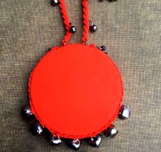 Orange MetalicÂ CombinationÂ NeckpieceÂ WithÂ EarringsÂ Set