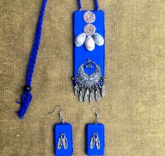 StunningÂ NeckpieceÂ SetÂ InÂ BlueÂ ColourÂ Combination