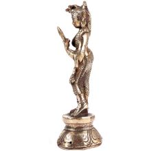 Brass Statue of Apsara Looking Into The mirror