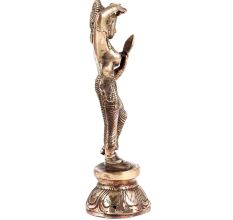 Brass Statue of Apsara Looking Into The mirror