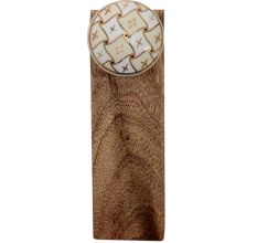 Cream and White Golden Checkerboard Ceramic Wooden Door Stopper