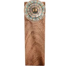 Emerald Hue Golden Pattern Ceramic Wooden Door Stopper