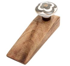 Golden Floral Ceramic Wooden Door Stopper