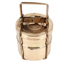 Brass Two Compartment Lunch Box