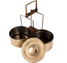 Brass Two Compartment Lunch Box